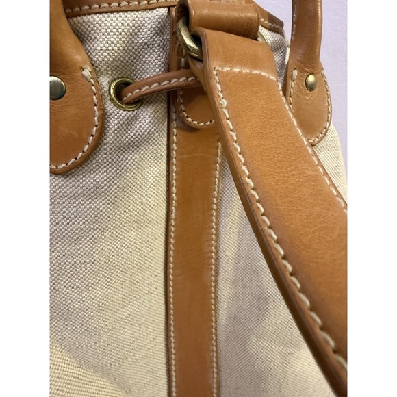 Vintage Polo Ralph Lauren Leather Canvas Bucket Shoulder Bag Travel Backpack - Picture 12 of 12